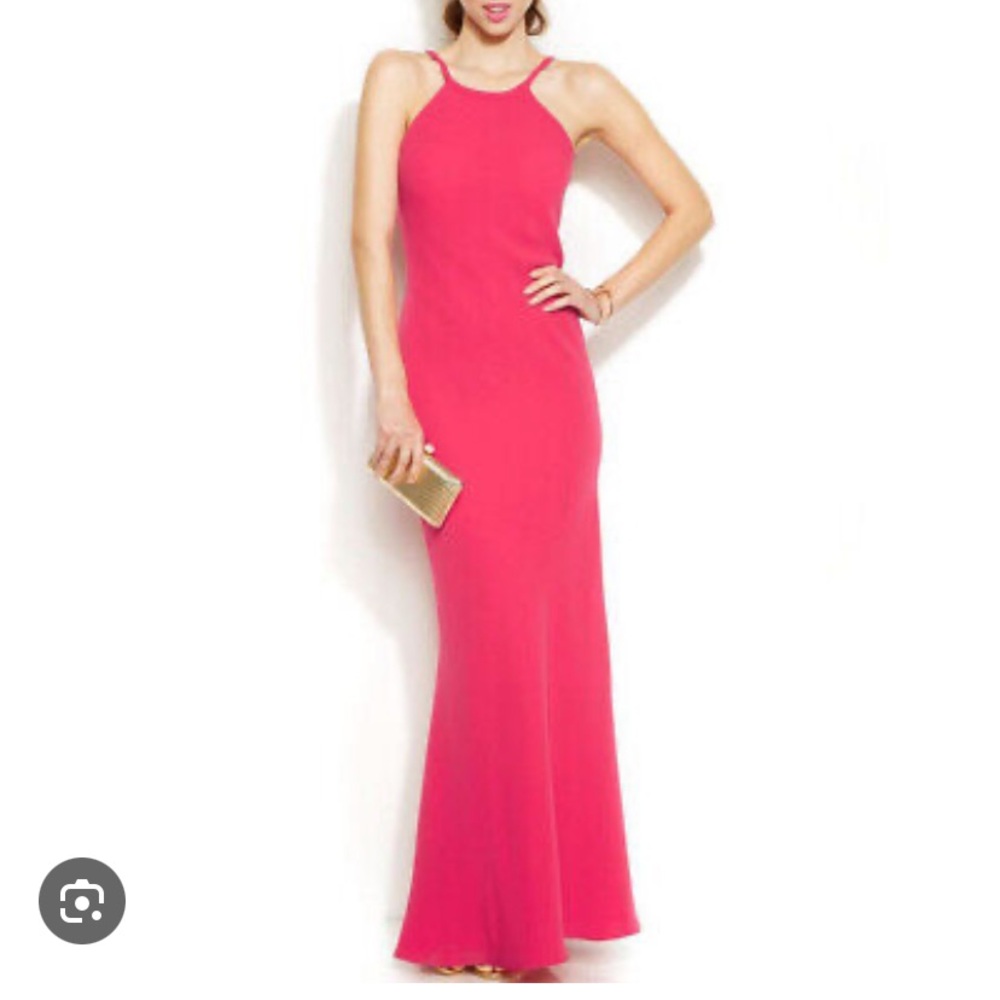 Calvin Klein crepe evening gown